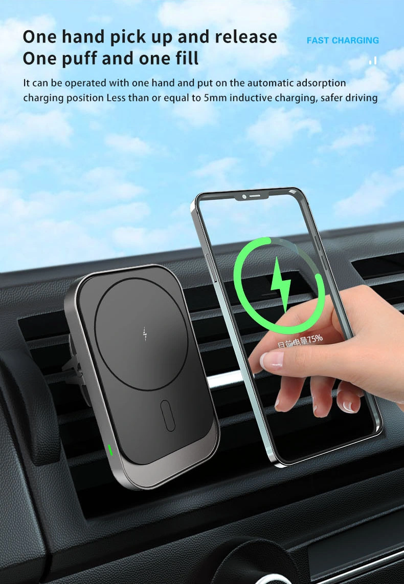 New Arrival 15W Fast Charging Car Magnetic Wireless Charger