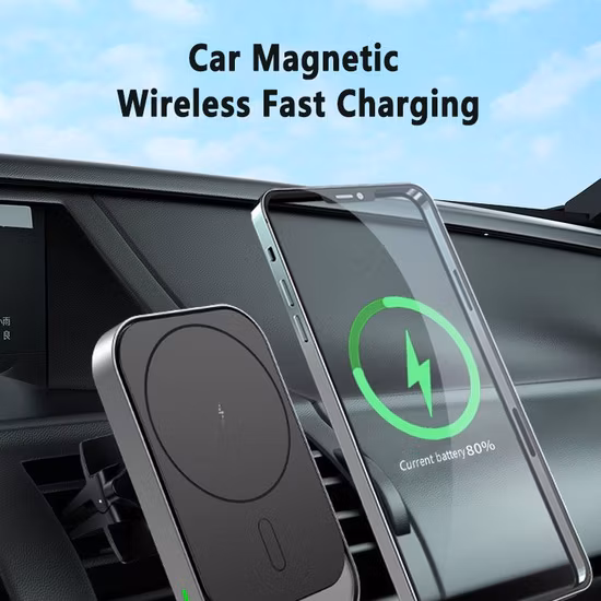 Novo carregador magnético sem fio para carro de carregamento rápido de 15 W